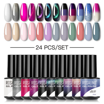 ROSALIND Mini Soak Off Gel Polish Set 24PCS Set Bright For Nail Art Design LED/UV Lamp